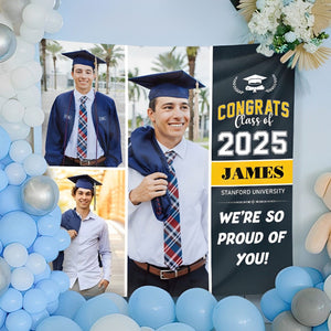 GeckoCustom Custom Photo We Are So Proud Of You Graduation Backdrop N369 HA75 890509