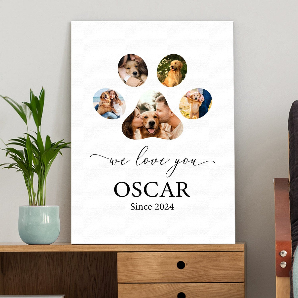 VIRAGIL Custom Pet Memorial - Personalized Dog Cat Portrait Poster Or Canvas, Gift For Pet Loss