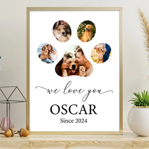 GeckoCustom Custom Photo We Love You Dog Cat Pet Photo Collage Memorial Poster Canvas Picture Frame DM01 891165