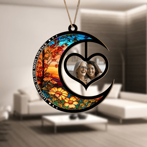 GeckoCustom Custom Photo We Love You To The Moon And Back Christmas Suncatcher TH10 891501