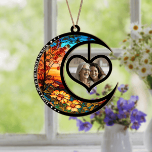 GeckoCustom Custom Photo We Love You To The Moon And Back Christmas Suncatcher TH10 891501