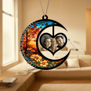 GeckoCustom Custom Photo We Love You To The Moon And Back Christmas Suncatcher TH10 891501