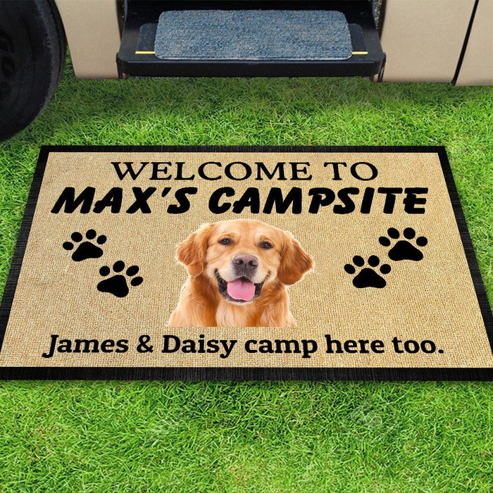 GeckoCustom Custom Photo Welcome To Dog Campsite Doormat K228 889739