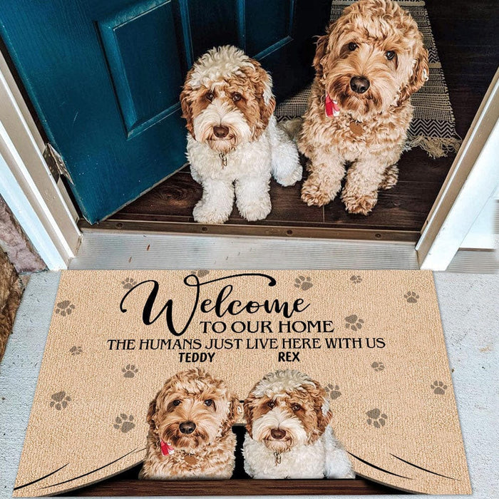 GeckoCustom Custom Photo Welcome To Our Home Dog Doormat K228 HN590