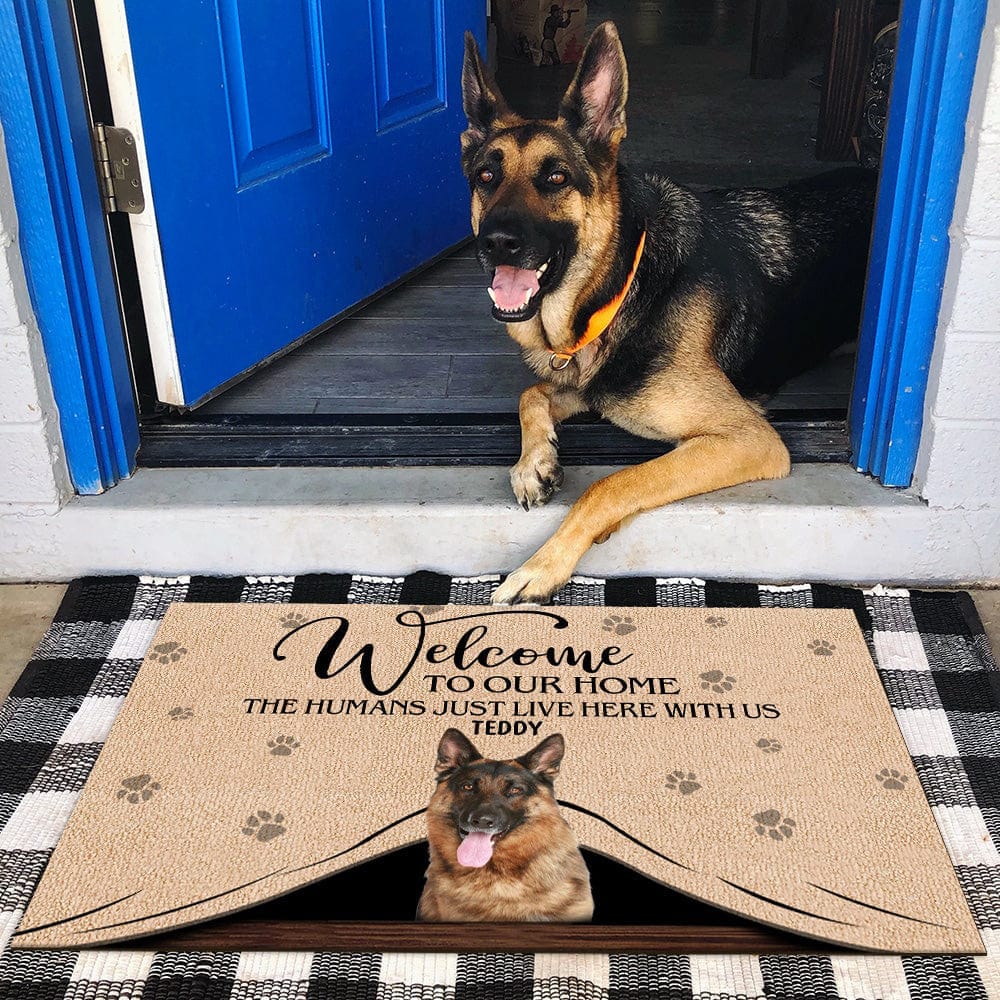 Dog Doormat Customized Name And Breed Welcome To Dog's House Human Live  Here Too