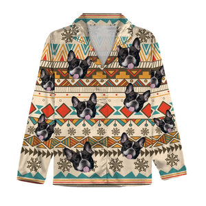 GeckoCustom Custom Photo With Aboriginal Pattern Dog Pajamas TA29 889688 For Adult / Only Shirt / S