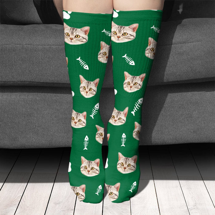 GeckoCustom Custom Photo With Accessories Pattern Dog Cat Sock N304 890231