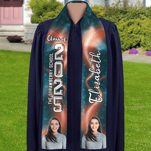 GeckoCustom Custom Photo With Accessory Pattern Graduation Gift Stoles N304 889006 6x72 inch