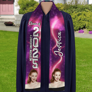 GeckoCustom Custom Photo With Accessory Pattern Graduation Gift Stoles N304 889006 6x72 inch