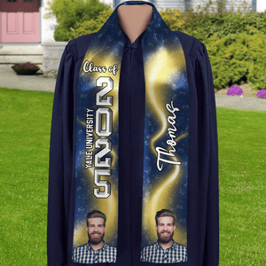 GeckoCustom Custom Photo With Accessory Pattern Graduation Gift Stoles N304 889006 6x72 inch