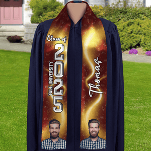 GeckoCustom Custom Photo With Accessory Pattern Graduation Gift Stoles N304 889006 6x72 inch