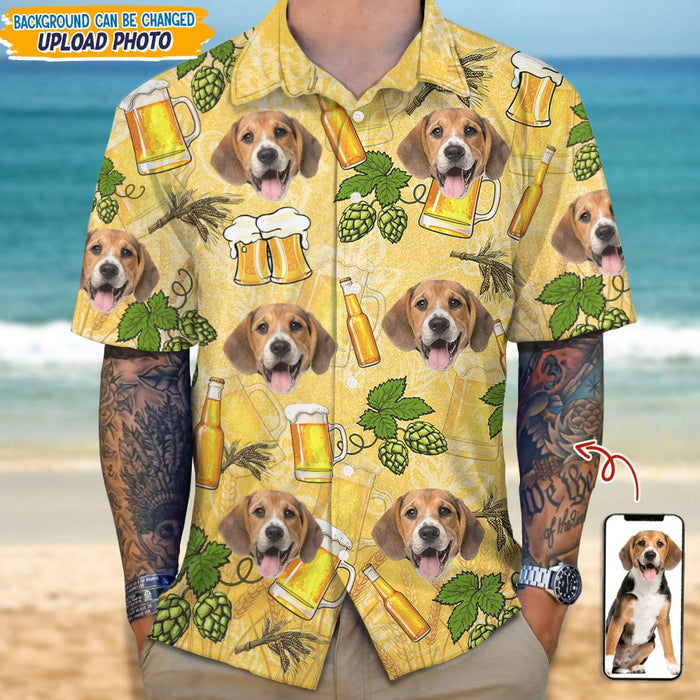 GeckoCustom Custom Photo With Beer Bottle For Dog Lover Hawaii Shirt N304 889361