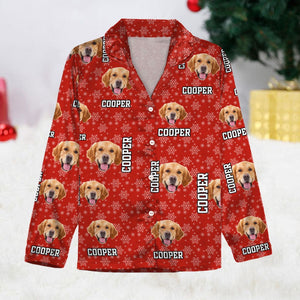 GeckoCustom Custom Photo With Christmas Background For Dog Cat Lovers Pajamas T368 889936 For Kid / Only Shirt / 3XS