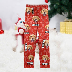 GeckoCustom Custom Photo With Christmas Background For Dog Cat Lovers Pajamas T368 889936 For Kid / Only Pants / 3XS