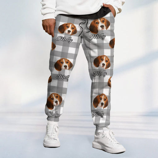 GeckoCustom Custom Photo With Christmas Background For Dog Lovers Sweatpants TA29 889512