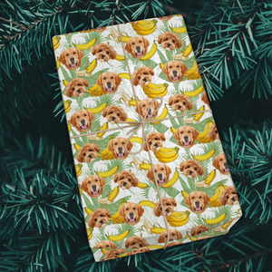 GeckoCustom Custom Photo With Christmas Pattern Dog Cat Wrapping Paper HO82 893324