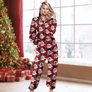 GeckoCustom Custom Photo With Christmas Pattern Onesie Pajamas For Cat Lovers HO82 893222