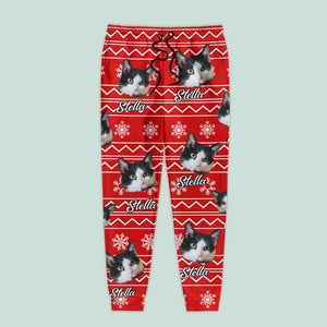 GeckoCustom Custom Photo With Colorful Background For Cat Lovers Sweatpants N304 889510