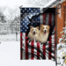 GeckoCustom Custom Photo With Flag US Background Dog Garden Flag T286 889954