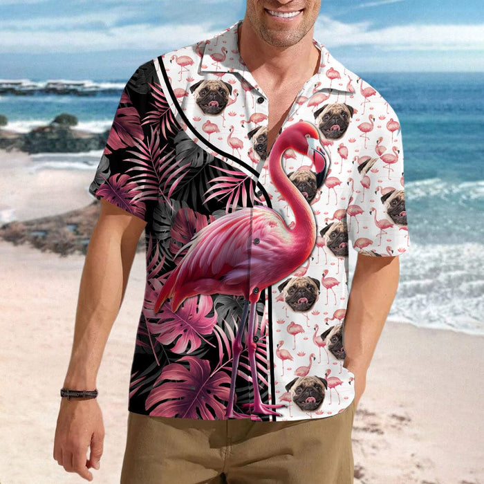 GeckoCustom Custom Photo With Flamingo Icon Dog Hawaii Shirt K228 890531