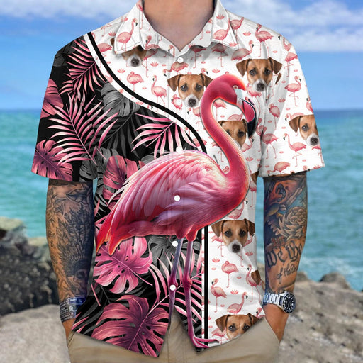 GeckoCustom Custom Photo With Flamingo Icon Dog Hawaii Shirt K228 890531