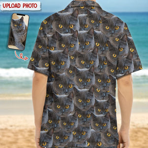 GeckoCustom Custom Photo With Full Cat Face Hawaii Shirt N304 889325