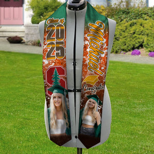 GeckoCustom Custom Photo With Grunge Graduation Stoles N369 890697 6x72 inch