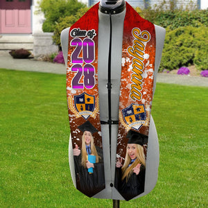 GeckoCustom Custom Photo With Grunge Graduation Stoles N369 890697 6x72 inch
