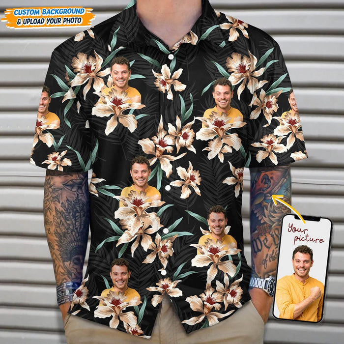 GeckoCustom Custom Photo With Lily Flowers Hawaii Shirt N304 889301