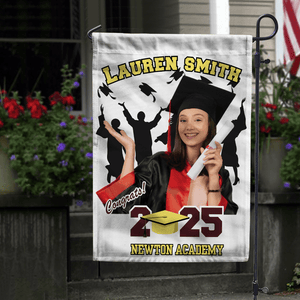 GeckoCustom Custom Photo with Name Graduation Garden Flag - Unique Gift Idea for Grads LM32 893053