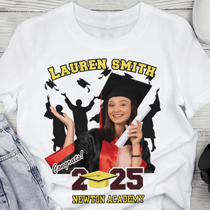 GeckoCustom Custom Photo with Name Graduation Shirt - Unique Gift Idea for Grads LM32 893051