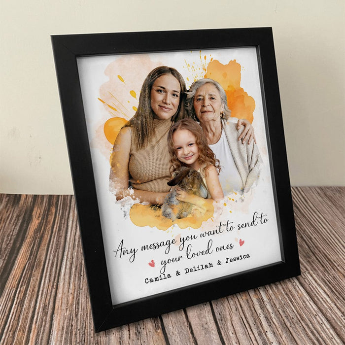 GeckoCustom Custom Photo With Pastel Watercolor Background Family Picture Frame T386 890362 8"x10"