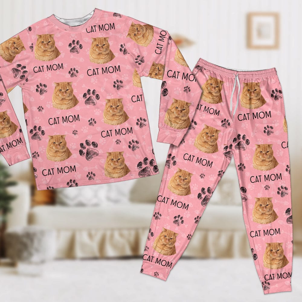 GeckoCustom Custom Photo With Paw For Cat Lovers Pajamas N304 889766