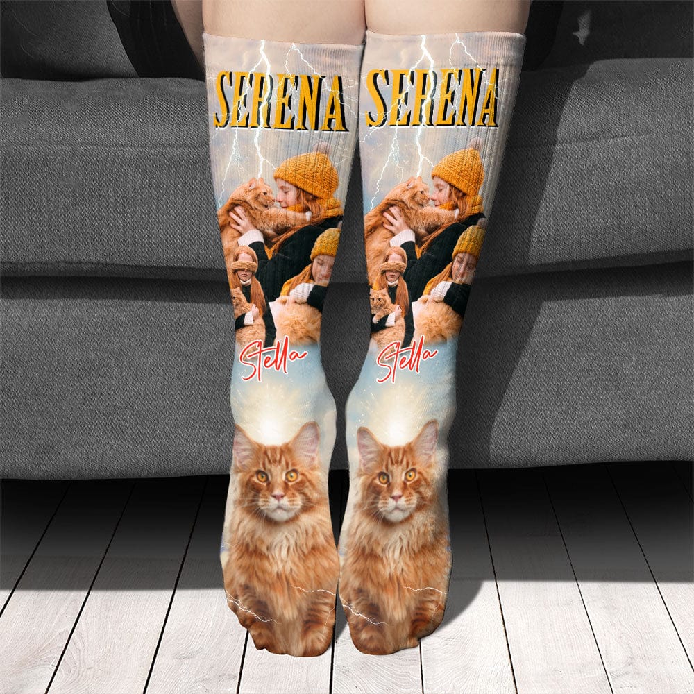 GeckoCustom Custom Photo With Vintage Style Family Socks N369 889958