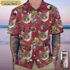 GeckoCustom Custom Photo With Wine Glasses For Cat Lover Hawaii Shirt N304 889365