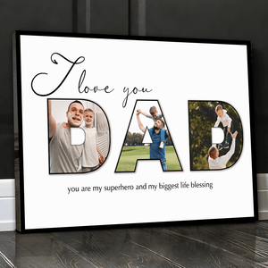 GeckoCustom Custom Photo You Are My Super Hero Dad Poster Canvas Picture Frame DM01 890953