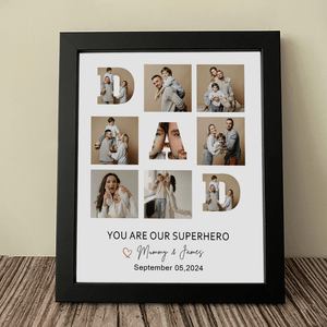 GeckoCustom Custom Photo You Are My Super Hero Dad Poster Canvas Picture Frame HA75 890576