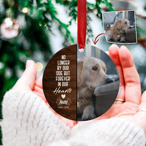 GeckoCustom Custom Photo You Left Paw Prints On Our Hearts Dog Cat Wood Ornament K228 888678 4"