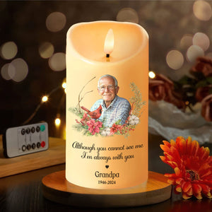 GeckoCustom Custom Photo You Will Remain In Our Hearts Forever Memorial LED Candle HA75 891656