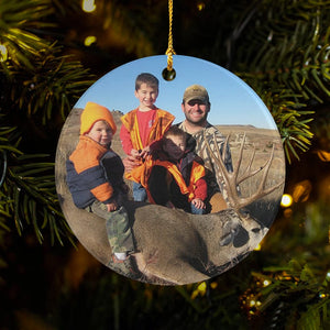 GeckoCustom Custom Photo Your Deer Hunt Ceramic Ornament TH10 892169 3 inch