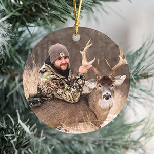 GeckoCustom Custom Photo Your Deer Hunt Ceramic Ornament TH10 892169 3 inch