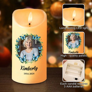 GeckoCustom Custom Photo Your Memory Lives On Memorial LED Candle HA75 891740