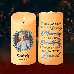 GeckoCustom Custom Photo Your Memory Lives On Memorial LED Candle HA75 891740