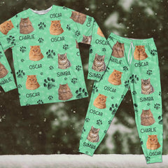 Custom Portrait Dog Mom Dog Dad With Paw Pattern Sleepwear