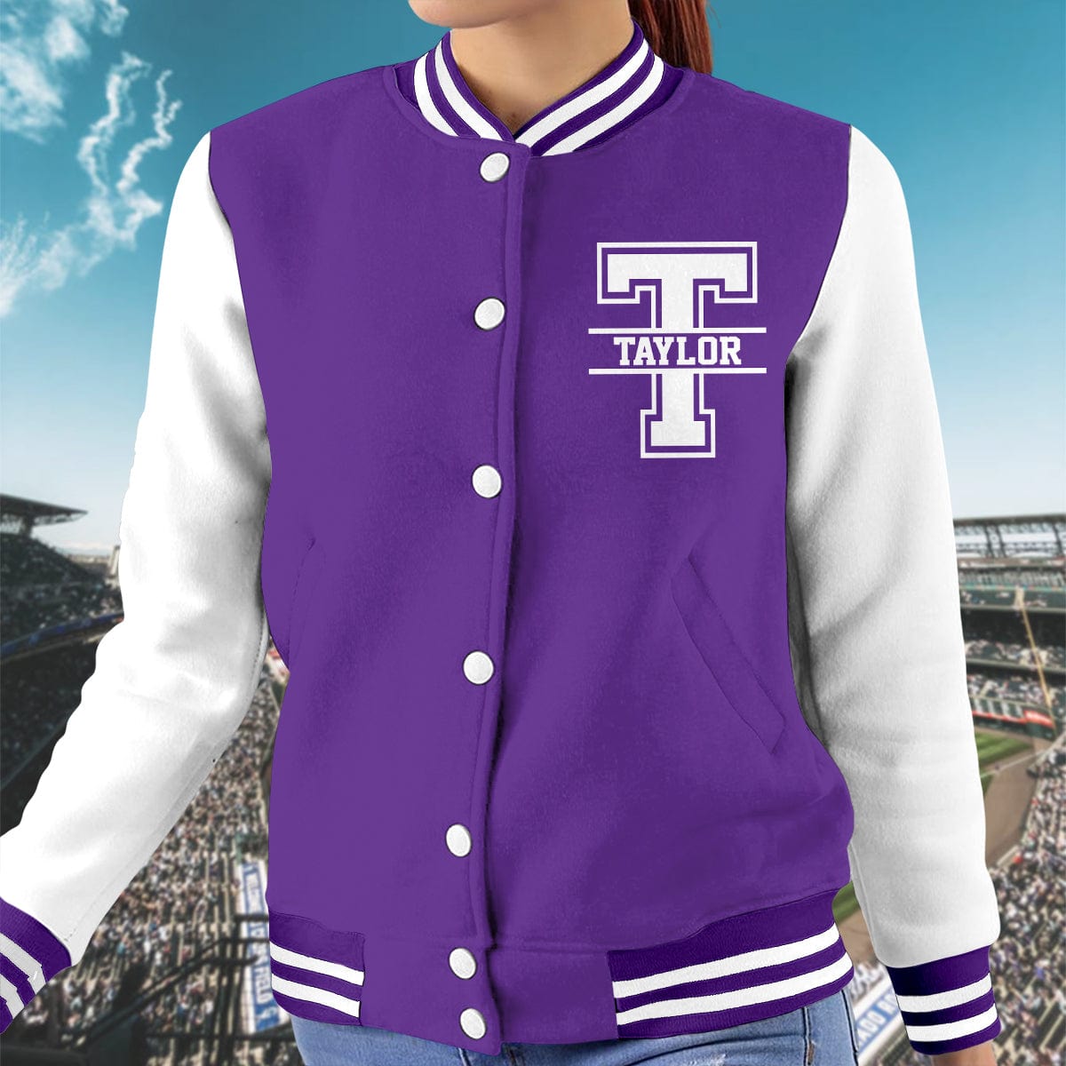 Custom Portrait Photo And Name With Retro Style Varsity Jacket HO82 893150