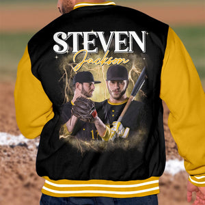 GeckoCustom Custom Portrait Photo And Name With Retro Style Varsity Jacket HO82 893150