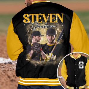 GeckoCustom Custom Portrait Photo And Name With Retro Style Varsity Jacket HO82 893150