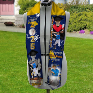 GeckoCustom Custom Portrait Photo Class Of 2025 With Sporty Style Graduation Gift Stoles N369 890212 6x72 inch / Triangle