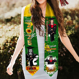 GeckoCustom Custom Portrait Photo Class Of 2025 With Sporty Style Graduation Gift Stoles N369 890212 6x72 inch / Triangle