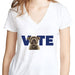 GeckoCustom Custom Portrait Photo Vote My Dog Bright Shirt TA29 890270 Women V-neck / V White / S